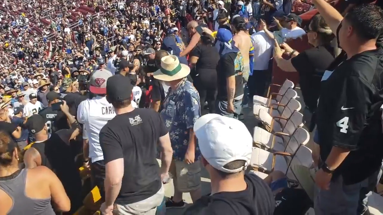 Raiders news 8/20: Ugly brawl breaks out in stands at Raiders, Rams  preseason game - Silver And Black Pride