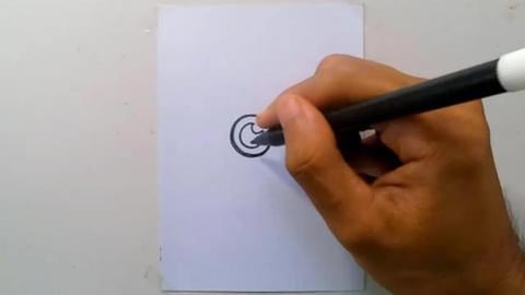 Drawing graffiti cartoon zombie hand holding eye shorts