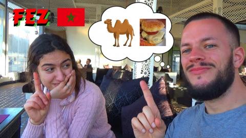 EATING A CAMEL BURGER IN FEZ - Morocco