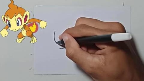 DRAW POKEMON CHIMCHAR #SHORTS