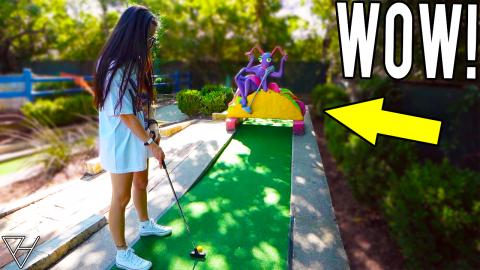 Blind Putt Mini Golf Hole In One at this Awesome Old Scho...