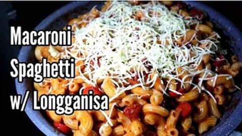 Macaroni Spaghetti with Longganisa | Filipino Recipe