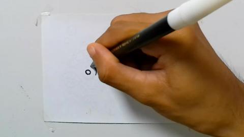 Drawing graffiti piranha zombie
