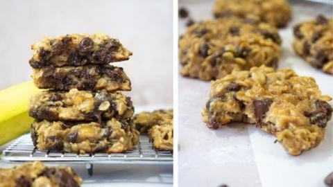 4 ingredient Banana Chocolate Chip Cookies