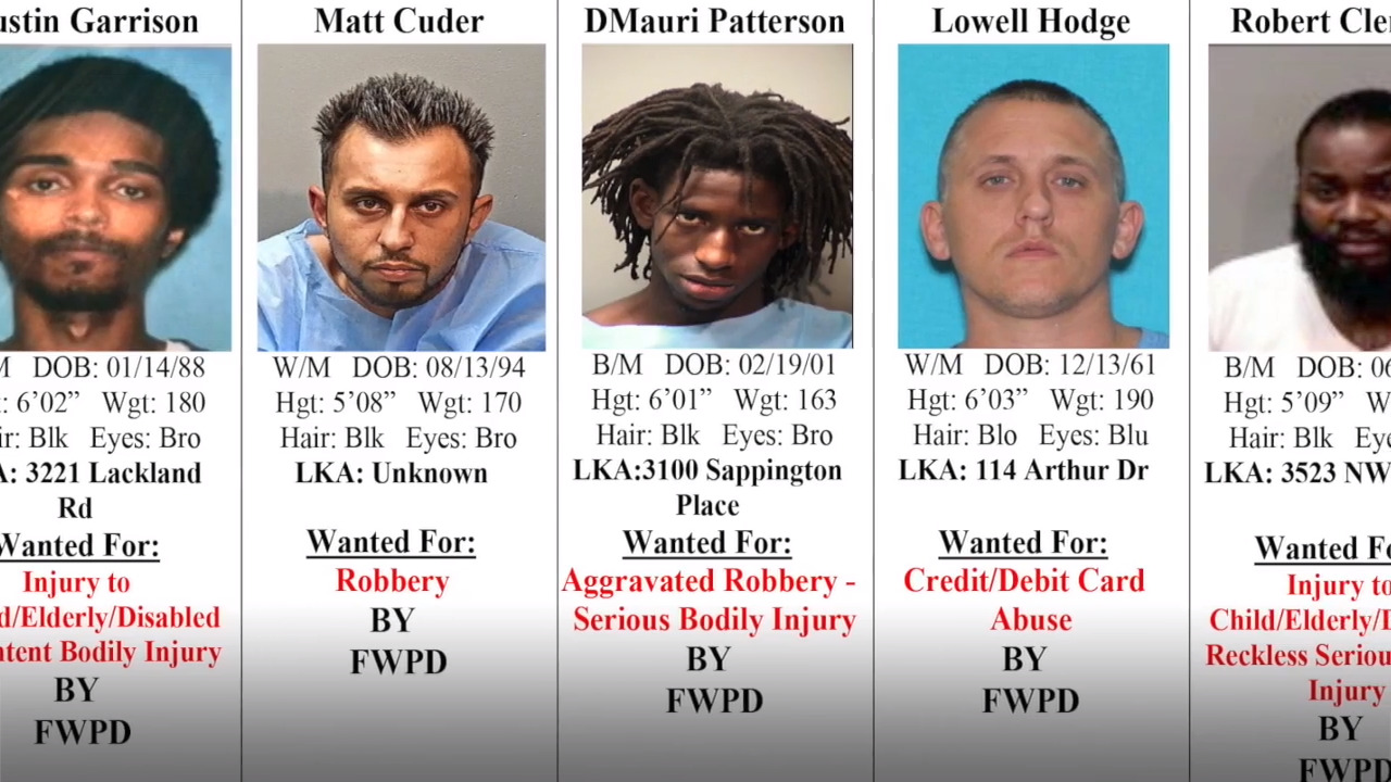 Video tarrant county s 10 most wanted criminals january 23 fort