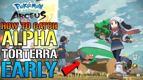 Pokemon Legends Arceus: How To Catch ALPHA TORTERRA! Earl...