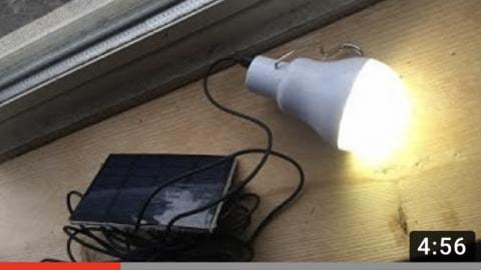 Solar LED lightbulb Test : 7 hours of light. 