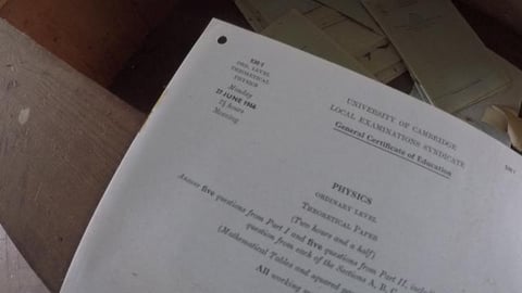 ABANDONED EXAM PAPERS FROM THE 1960s