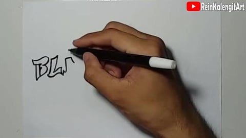 Drawing Graffiti Name BLACK