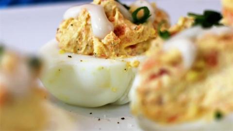 Smoked Salmon Deviled Eggs  | It's Only Food with Chef Jo...