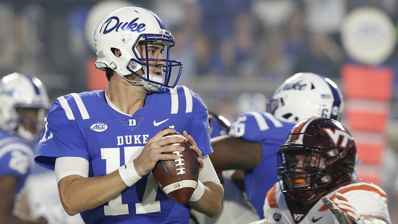 North quarterback Daniel Jones of Duke (17) during the first half