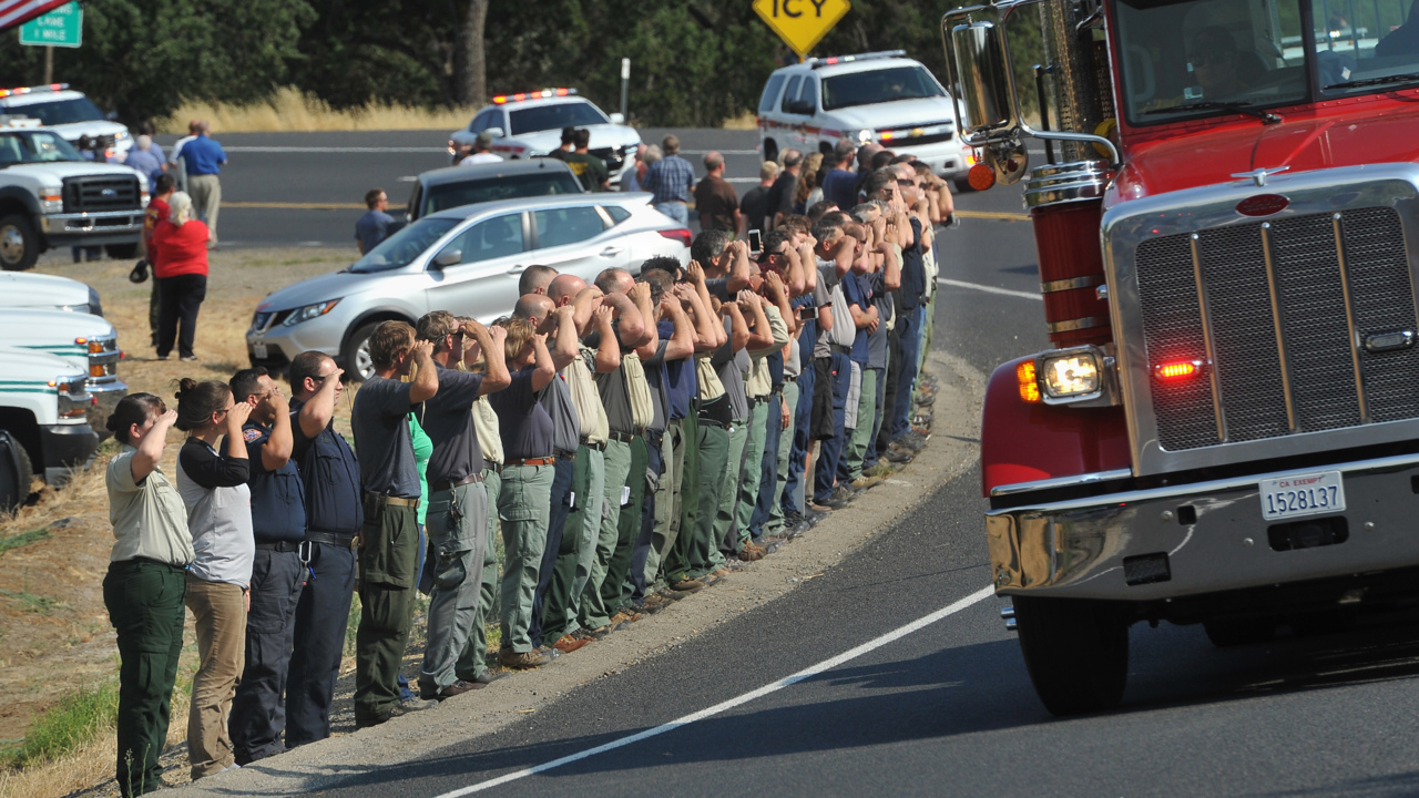 Procession for Braden Varney, firefighter killed while battling the