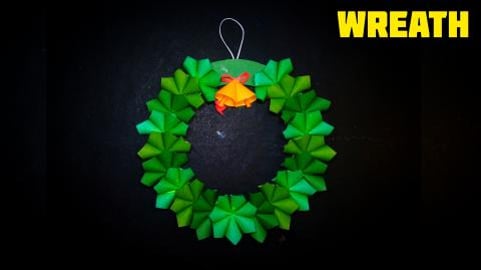 CHRISTMAS WREATH | Origami tutorial | Paper craft