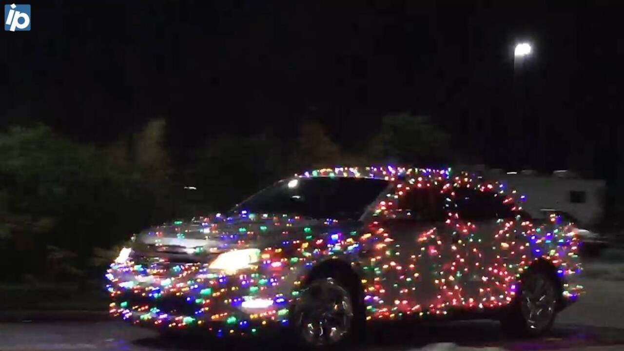 Beaufort County man's car decorated with Christmas lights Hilton Head