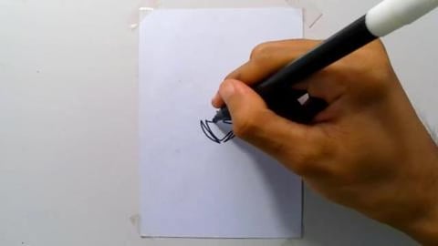 Drawing graffiti monster-pumpkin-with-sewn-forehead-tatto...