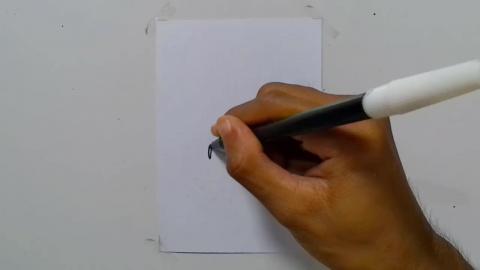 Drawing graffiti rabbit glared cartoon