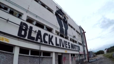 AWESOME black lives matters GRAFFITI FOUND AT ABANDONED B...
