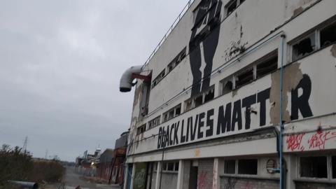 COOL GRAFFITI AT ABANDONED FACTORY... BLACK LIVES MATTER