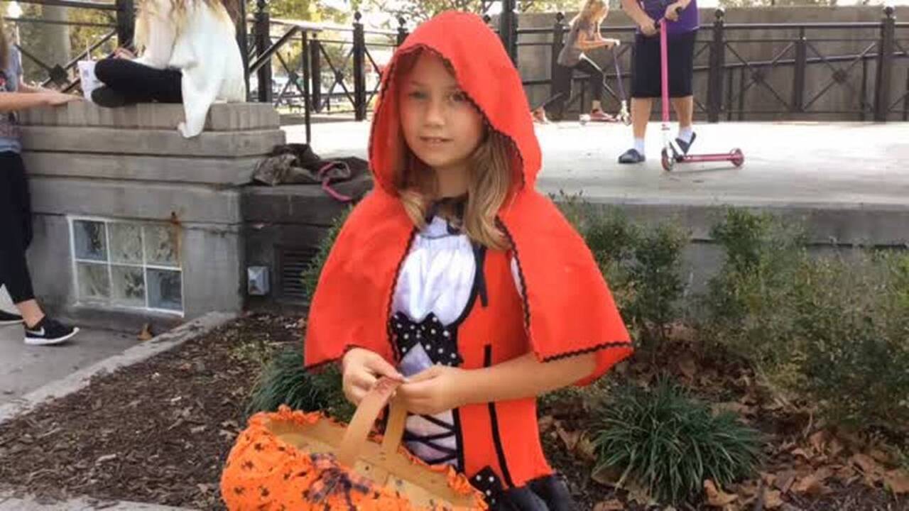 Kids get in character at the TrickorTreat Trail in Highland