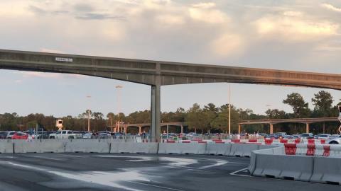 Epcot Monorail approaching the Transportation and Ticket ...