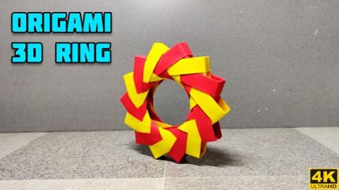 How to make Origami 3D Ring | Paper decoration ideas | Pa...