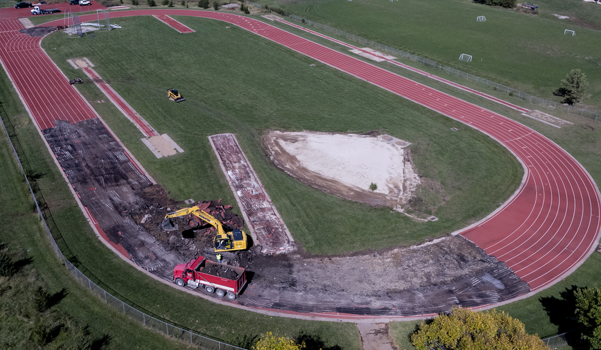 Watch drone video of the demolition of the JCCC track that still has