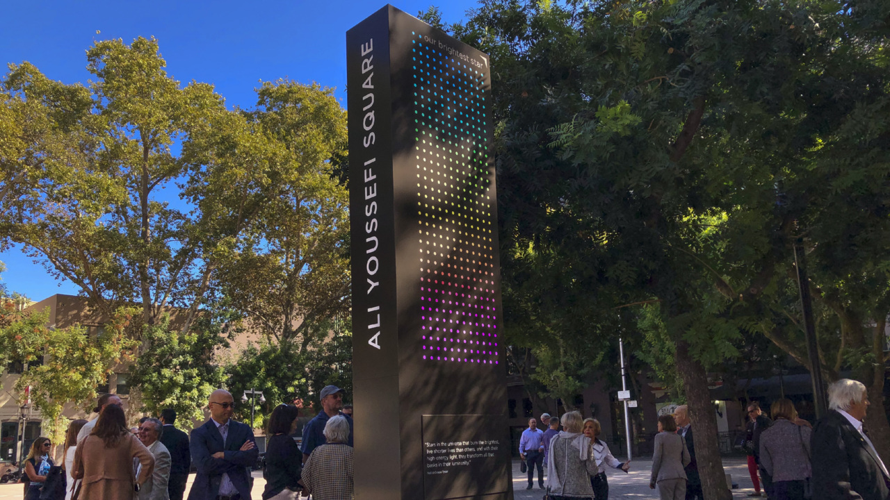 The Ali Youssefi Square memorial monument is unveiled in downtown ...