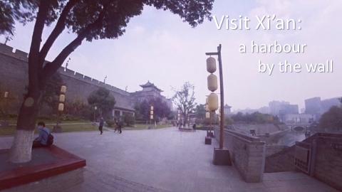 Exploring the space near the city wall in Xi’an (in one...