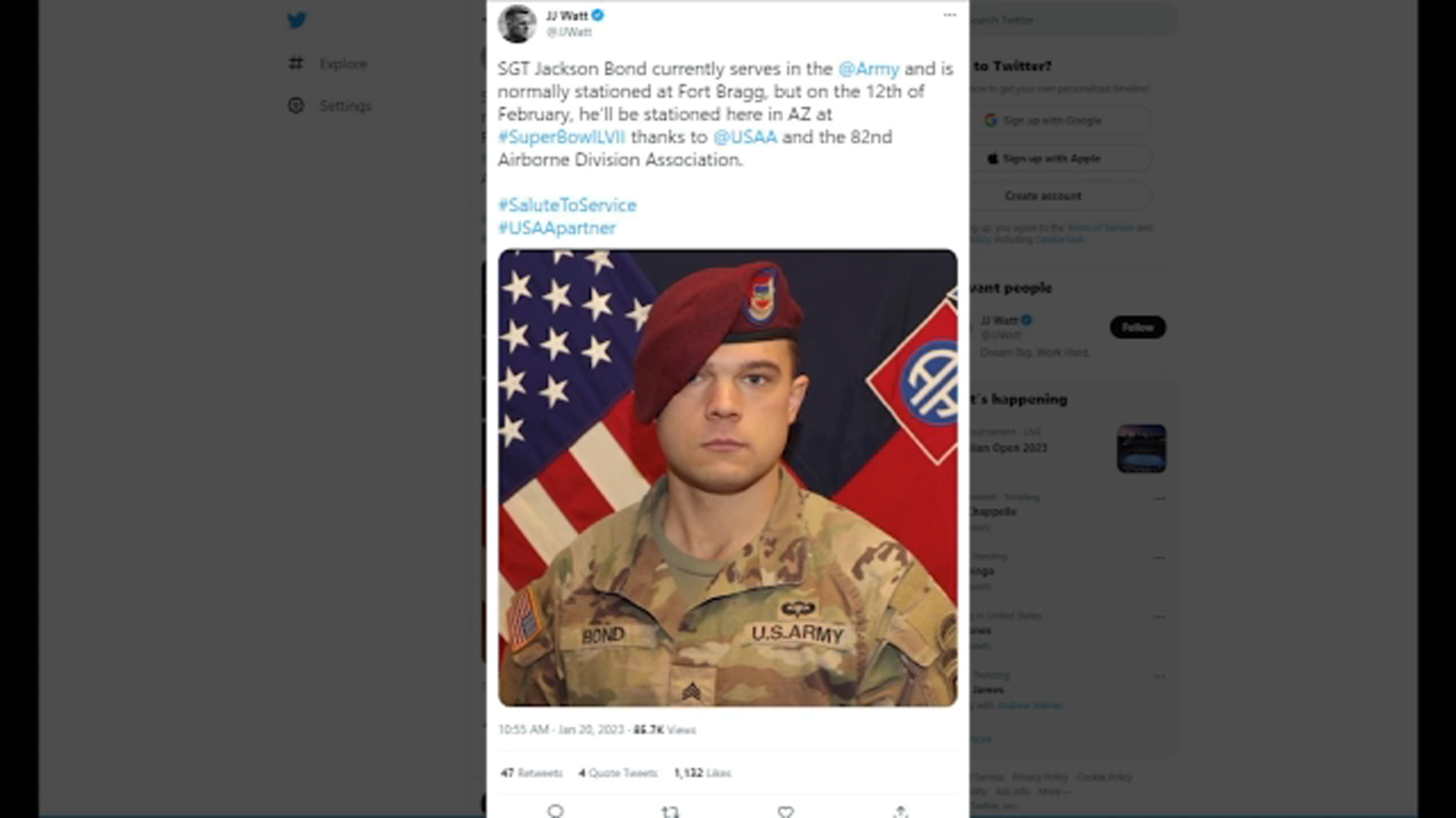 Fort Bragg soldier going to Super Bowl LVII thanks to JJ Watt