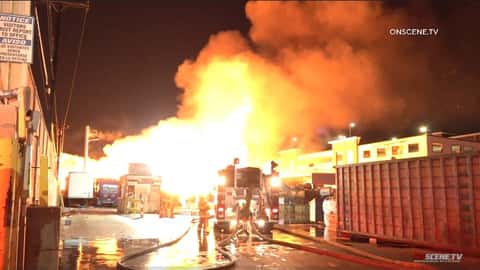 Dozens of residents evacuated during 4-alarm fire at Anaheim recycling plant