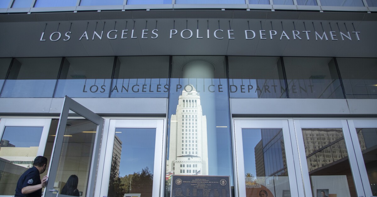 LOS ANGELES, CA - FEBRUARY 08: U.S. Rep. Karen Bass said that as mayor she would move 250 Los Angeles police officers out of desk jobs and into patrols, while ensuring that the department returns t...