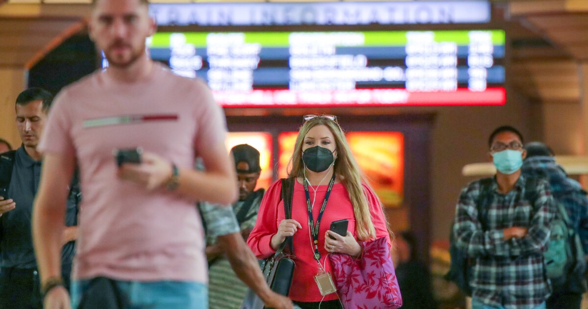Some commuters choose to use at Union Station on Tuesday, July 12, 2022 in Los Angeles, CA.
