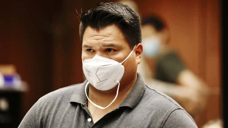 LOS ANGELES CA AUGUST 13, 2021 - Compton City Councilman Isaac Galvan appeared in the downtown Los Angeles criminal courts building, where he was arraigned for conspiring to commit election fraud d...