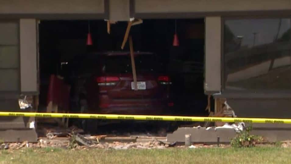 SUV crashes into Denny's in Texas.