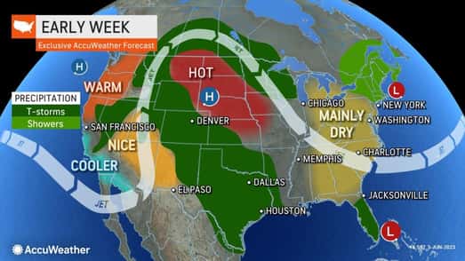 Thunderstorms across the central US to help with drought relief
